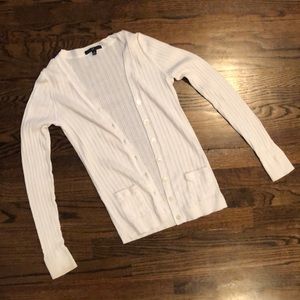 GAP White Ribbed Cardigan